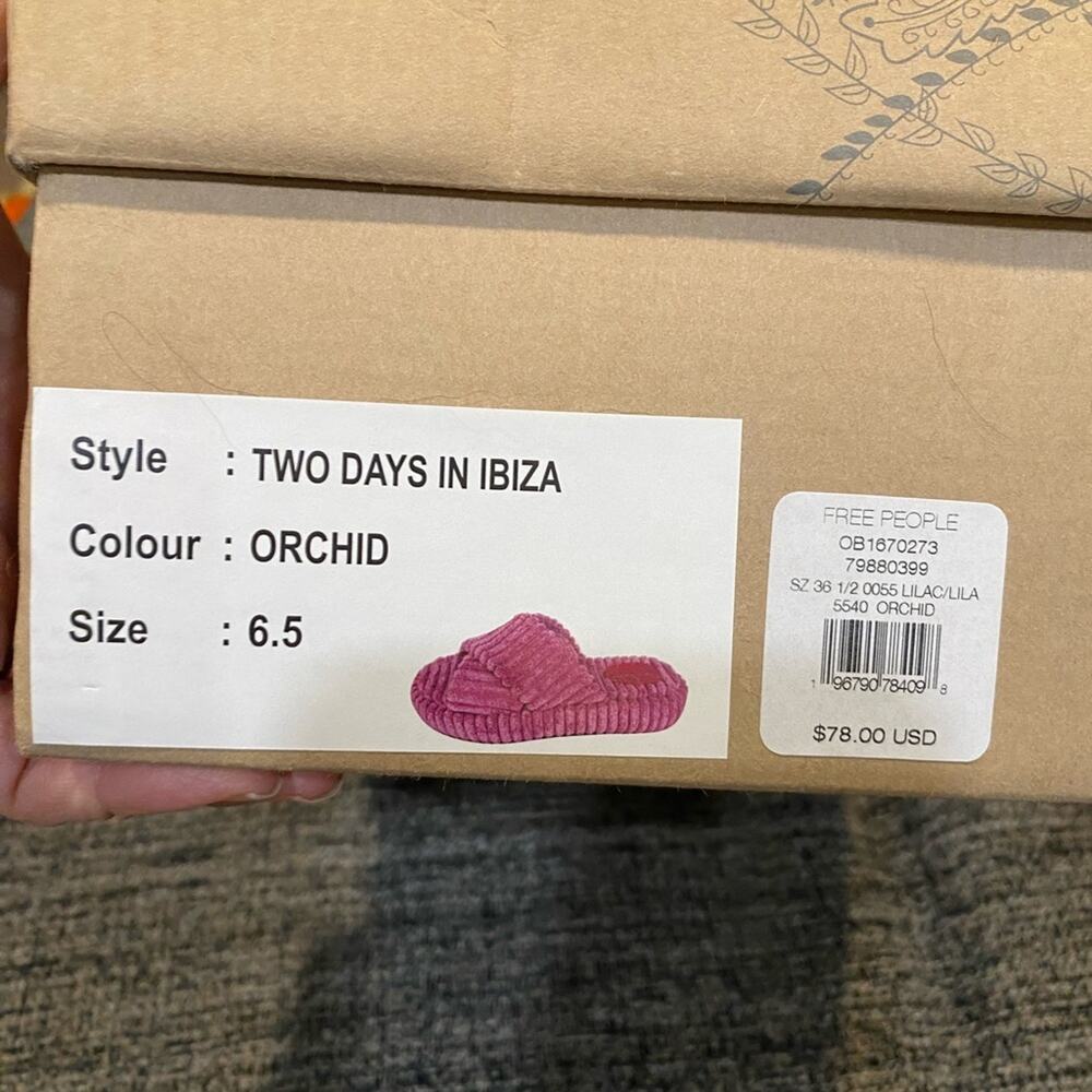 Free People Orchid Two Days In Ibiza Sandals Sz 6.5 NWT - Picture 10 of 12